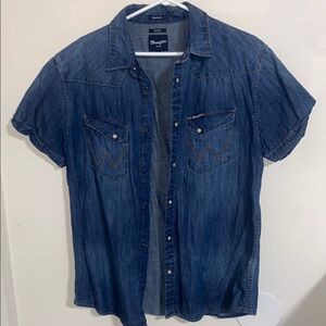 Wrangler Men's Blue Denim Shirt